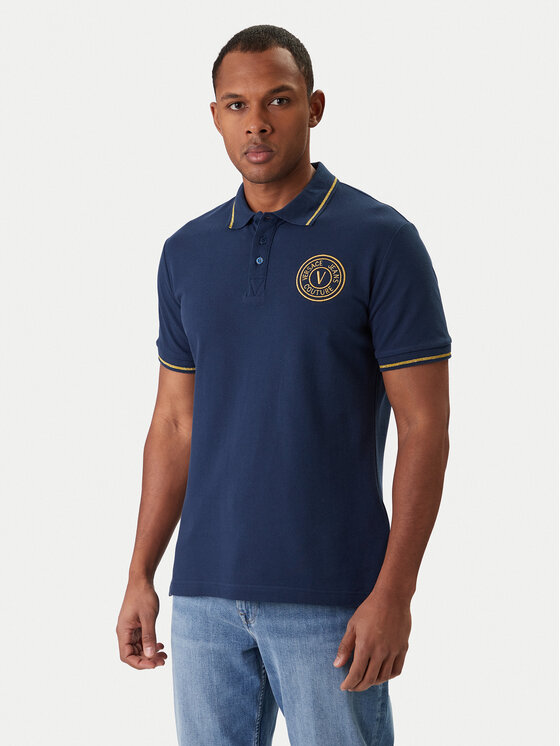 Versace Jeans Couture Tricou polo 80GAGT03 CJ01T Albastru Regular Fit