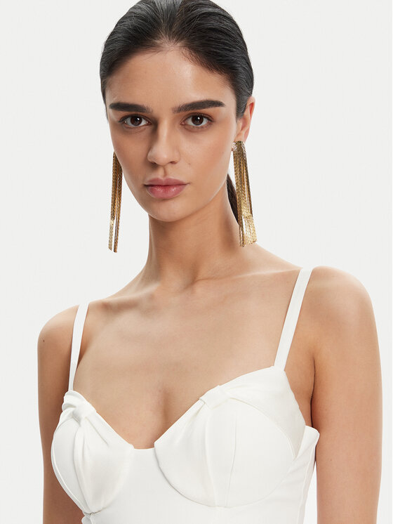 Elisabetta Franchi Elisabetta Franchi Koktel haljina AB-702-51E2 Bijela Regular Fit
