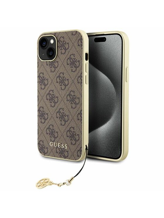 Etui na telefon Guess, Brązowe, iPhone 15 Plus