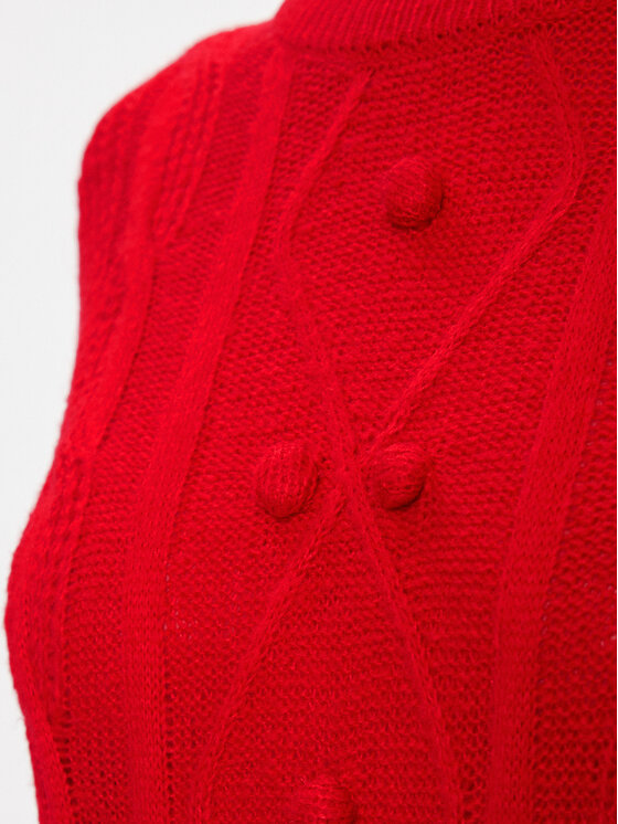 Brave Soul Brave Soul Strickkleid LKD-555BERNARD Rot Regular Fit