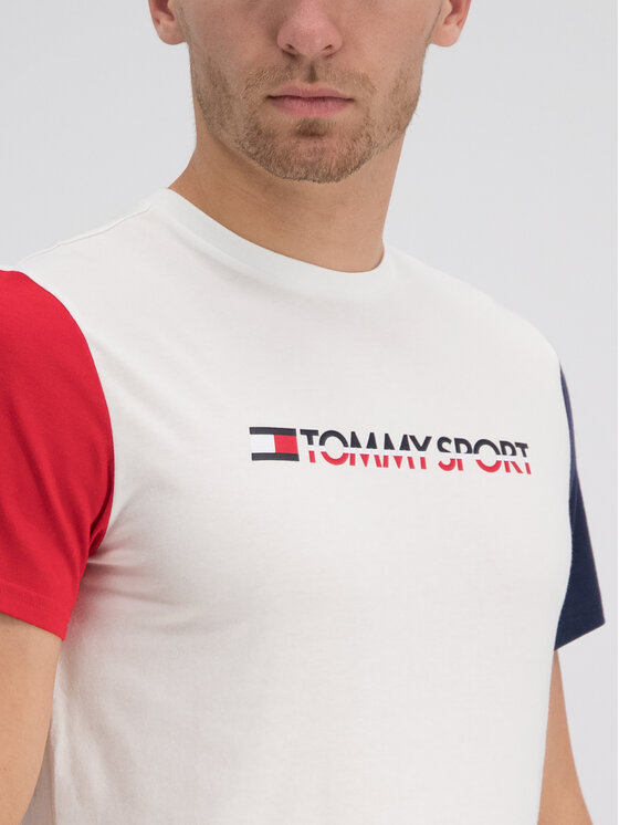 Tommy Sport Tommy Sport Tricou S20S200103 Alb Regular Fit