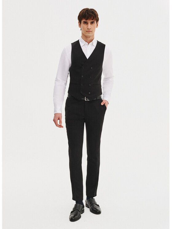 Pako Lorente Pako Lorente Kamizelka P25SF-8X-005 Czarny Slim Fit