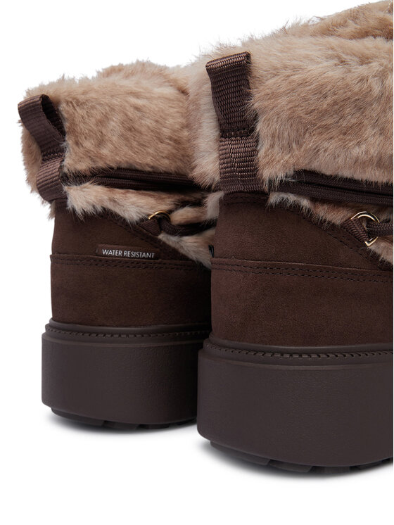 Tommy Hilfiger Tommy Hilfiger Snehule Fur Suede Lace-Up Snow Boot FW0FW09545 Hnedá