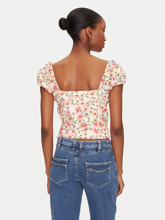 Guess Guess Bluza W5GP13 KCVA1 Bež Slim Fit