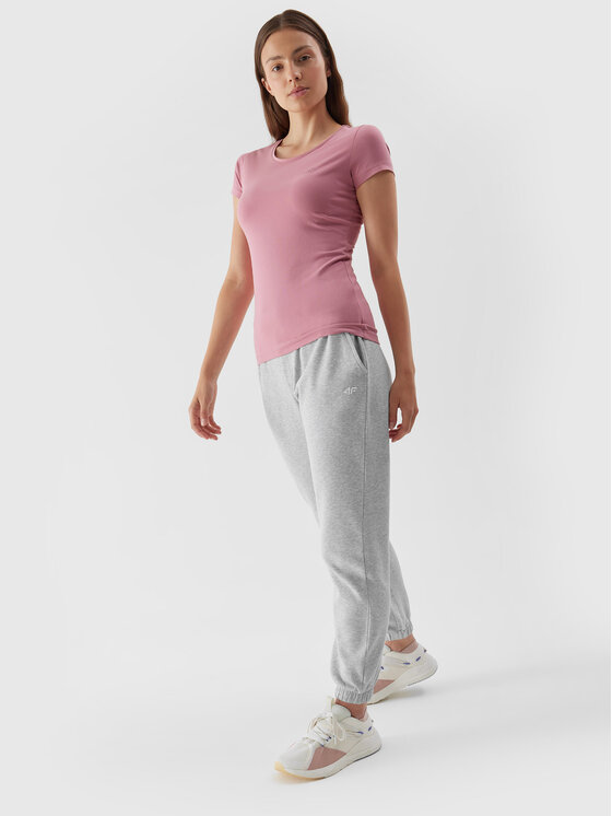 4F 4F Футболка 4FAW23TTSHF0906 Рожевий Slim Fit