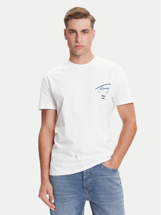 Tommy Jeans Tommy Jeans T-Shirt Signature City DM0DM21934 Bílá Regular Fit