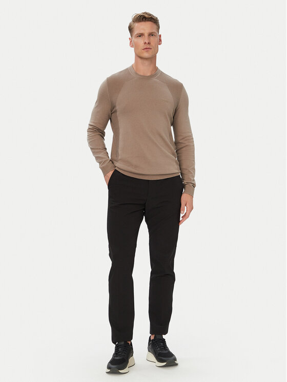 BOSS BOSS Džemper KN_Momentum 50558351 Tamno bež Regular Fit