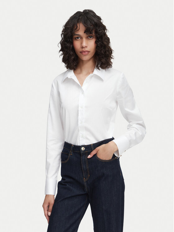 Guess Guess Košulja W6YH10 W2752 Bijela Slim Fit