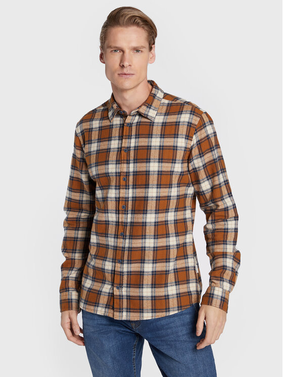 Camicia 20714601 Marrone Regular Fit