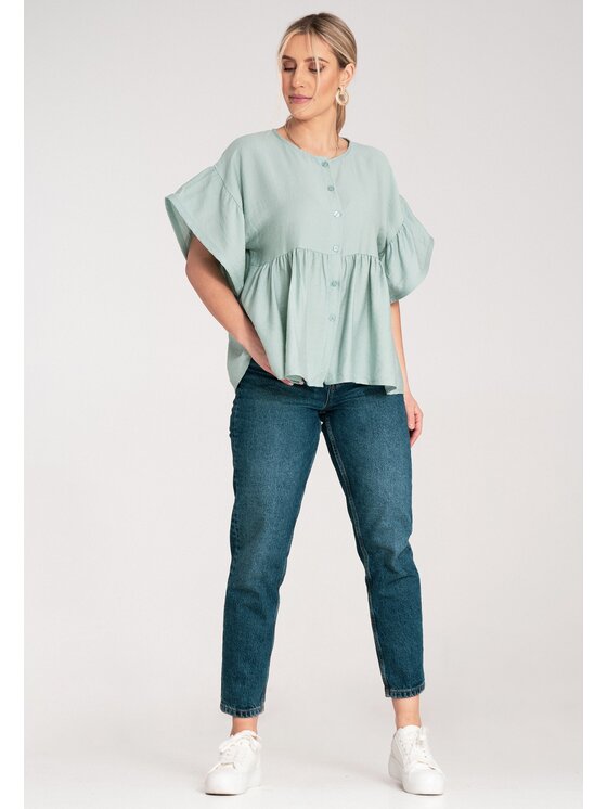 FIGL FIGL Bluzka M1211 Zielony Regular Fit