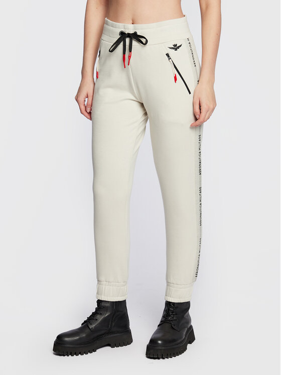 Aeronautica Militare Pantaloni trening 222PF864DF483 Bej Regular Fit