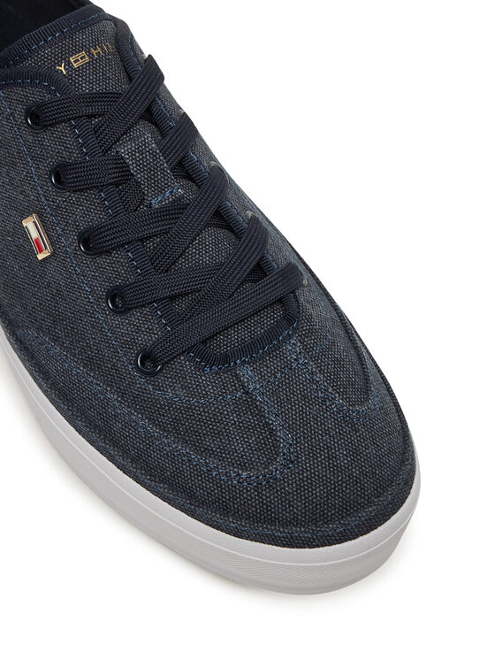 Tommy Hilfiger Tommy Hilfiger Tenisice Washed Canvas Vulc Sneaker FW0FW08894 Tamnoplava