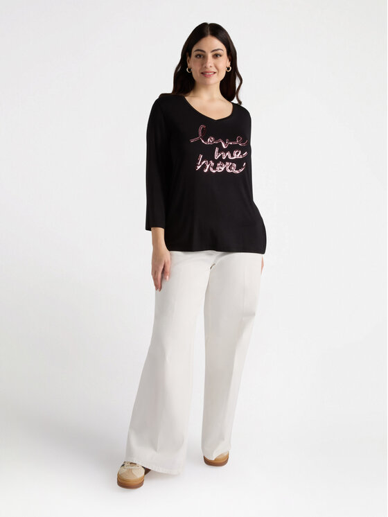 Fiorella Rubino Fiorella Rubino T-shirt G385L008139N033 Nero Regular Fit