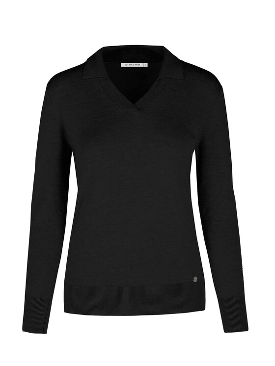 Volcano Volcano Sweter S-TOYO Czarny Regular Fit
