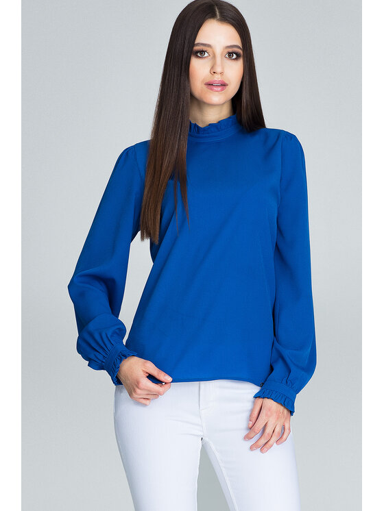 FIGL FIGL Blúzka M595 Modrá Regular Fit