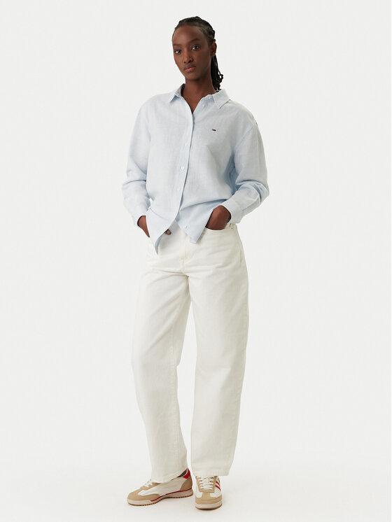 Tommy Jeans Tommy Jeans Риза DW0DW22209 Светлосиньо Relaxed Fit