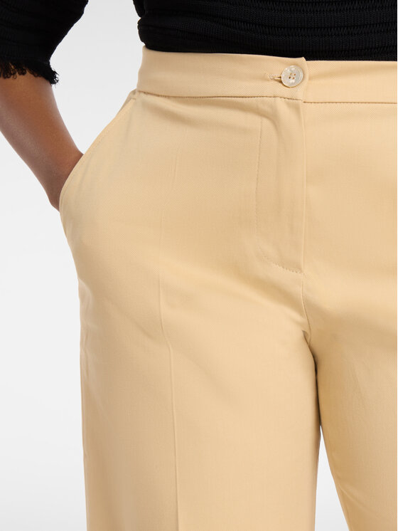 Elena Mirò Elena Mirò Spodnie materiałowe P020P000470N012 Kremowy Cropp Fit