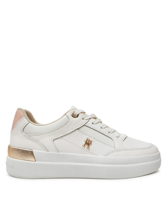 Tommy Hilfiger Tommy Hilfiger Laisvalaikio batai Lux Hardware Court Sneaker FW0FW07997 Écru