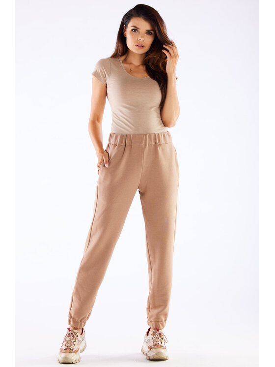 Infinite You Infinite You Spodnie damskie M275 Beżowy Basic Fit