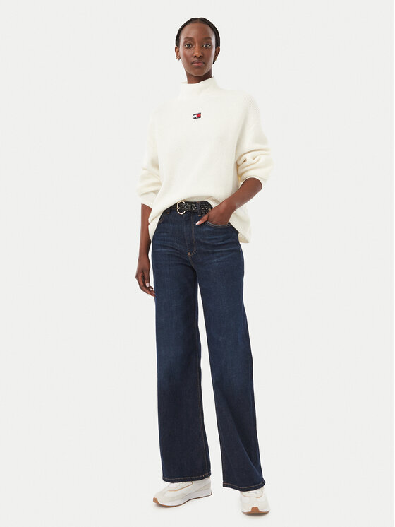 Tommy Jeans Tommy Jeans Sweter Badge DW0DW23349 Biały Relaxed Fit