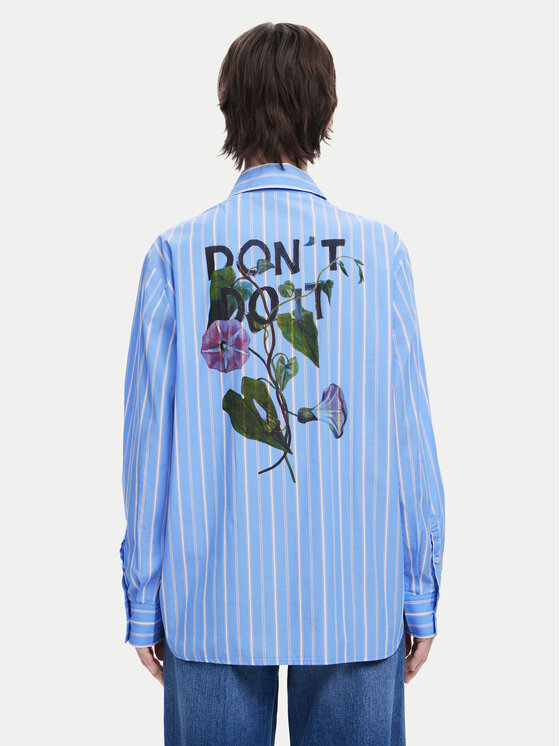 Desigual Desigual Πουκάμισο Dont Do It 25SWCW16 Μπλε Loose Fit