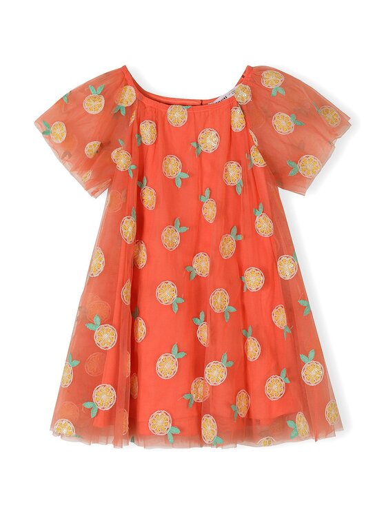 minoti minoti Sukienka elegancka 30DRESS117 Pomarańczowy Regular Fit