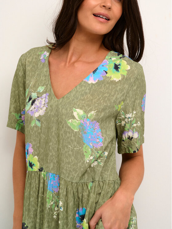 Cream Cream Vestito da giorno Rosina 10611491 Verde Regular Fit