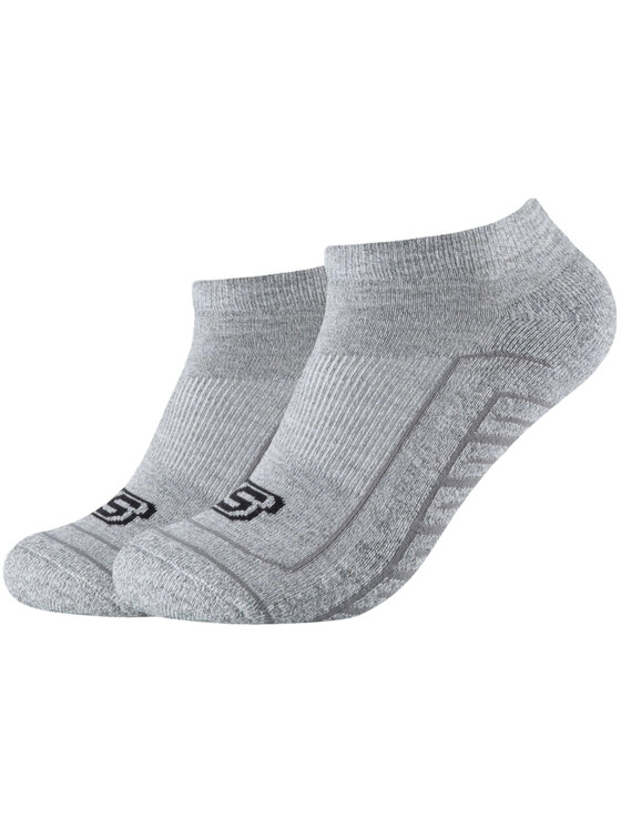 Skechers Skechers Calzini corti da uomo Skechers 2PPK Basic Cushioned Sneaker Socks Grigio