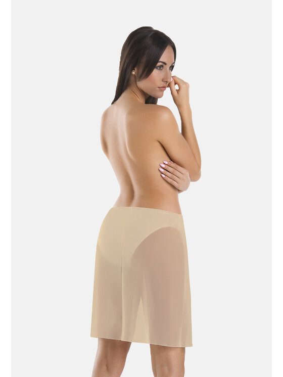 Teyli Teyli Spódnica mini damska Tamara Beżowy A-Line Fit