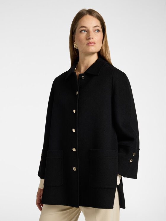 Elena Mirò Elena Mirò Płaszcz zimowy 8007Z000035N033 Czarny Boxy Fit