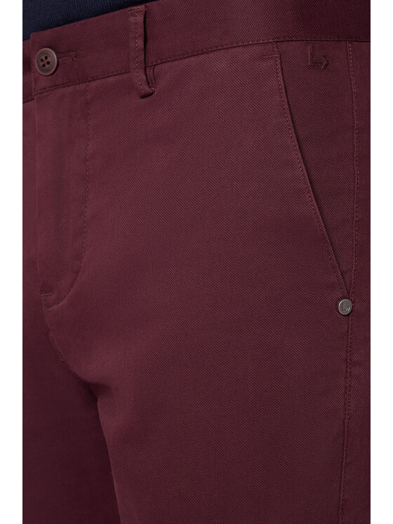 Lancerto Lancerto Chinosy Monaco SP082223000012 Bordowy Slim Fit