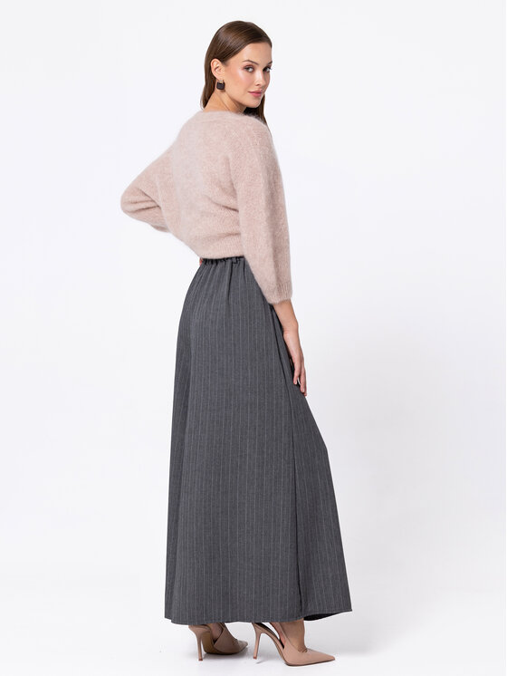 Miss LK Miss LK Spodnie materiałowe MISSLKS Szary Wide Leg