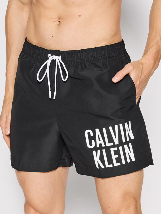 Calvin Klein Swimwear Peldšorti Medium KM0KM00739 Melns Regular Fit