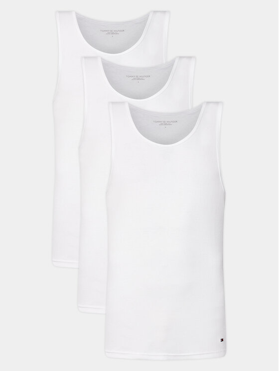 Tommy Hilfiger Súprava 3 tank topov UM0UM03179 Biela Slim Fit