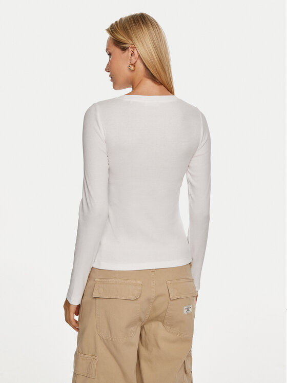 Guess Jeans Guess Jeans Блуза W4YI65 KA0H1 Бял Slim Fit