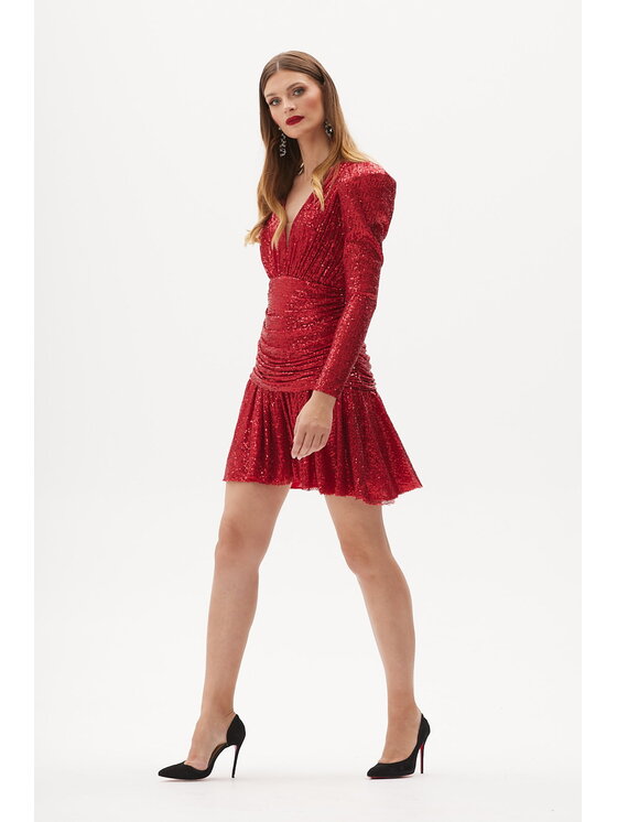 Castellani Castellani Sukienka Zora Czerwony Regular Fit
