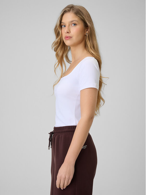 4F 4F T-Shirt EVERYWEAR Biały Slim Fit