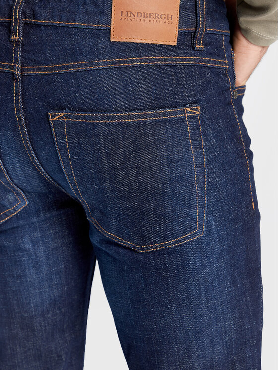 Lindbergh Jeansy 30050002MAB Granatowy Slim Fit Modivo.pl