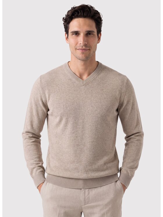 Pako Lorente Pako Lorente Sweter P26WB-2X-003 Beżowy Straight Fit