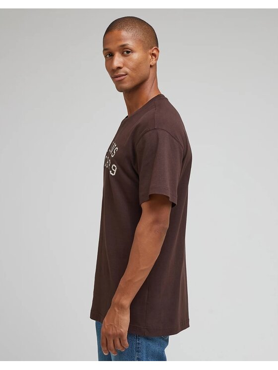 Lee Lee T-Shirt SS Tee Brązowy Relaxed Fit