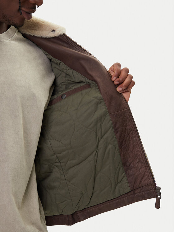 Aeronautica Militare Aeronautica Militare Geacă de piele 252PN0960UPL00304 Maro Regular Fit