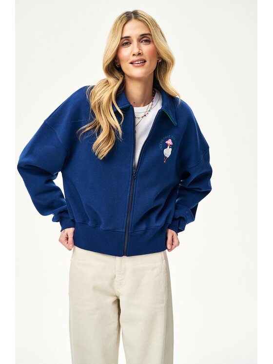 NAOKO NAOKO Bluza Mrs. Goose Granatowy Regular Fit