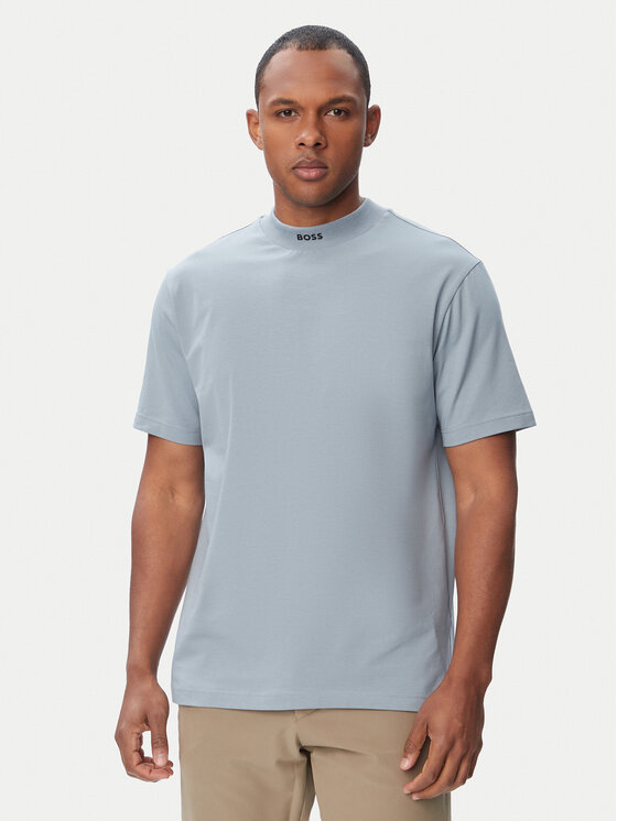 BOSS BOSS T-Shirt Tee Collar 50562120 Niebieski jasny Relaxed Fit