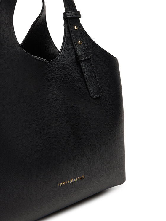 Tommy Hilfiger Tommy Hilfiger Дамска чанта Th Logo Satchel AW0AW18282 Черен