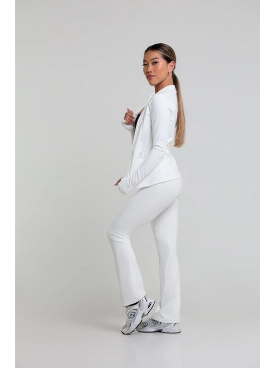 Chiara Wear Chiara Wear Spodnie materiałowe Spodnie ocieplane z pasem X WINTER FLARE Biały Slim Fit