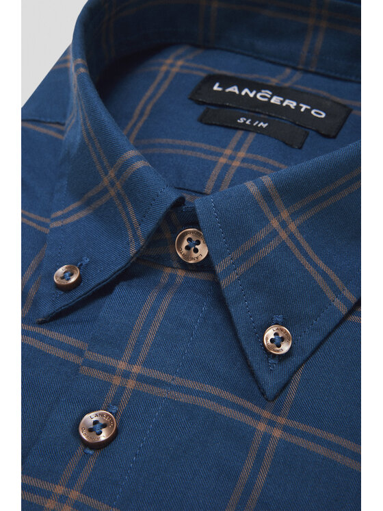 Lancerto Lancerto Koszula Luigia KO073224000032 Granatowy Slim Fit