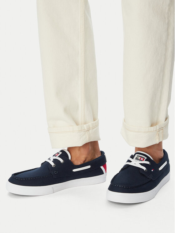 Tommy Hilfiger Tommy Hilfiger Tenisówki Th Boat Vulc Sneaker Canvas FM0FM05877 Granatowy