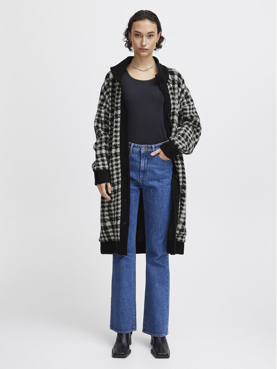 ICHI ICHI Strickjacke 20119845 Schwarz Regular Fit