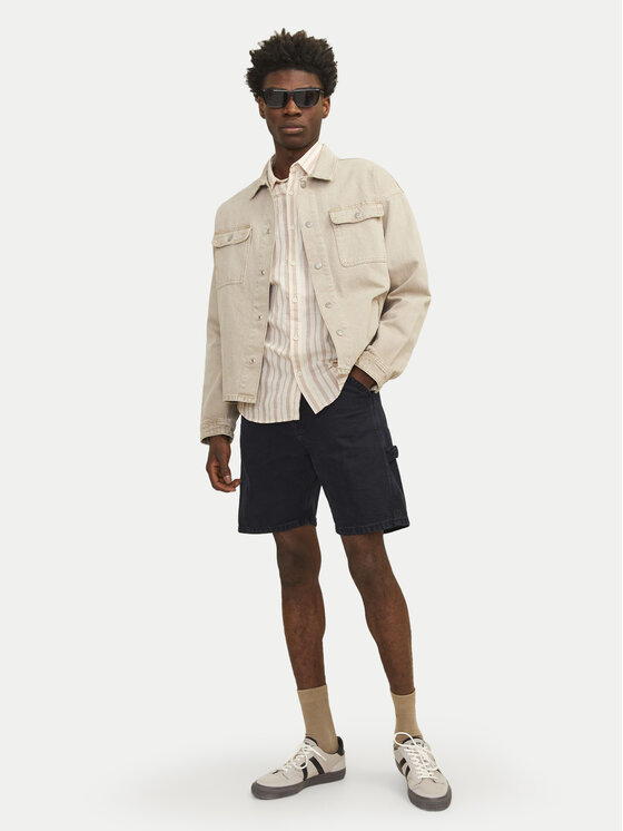 Jack&Jones Jack&Jones Kratke traperice Jjitony 12252814 Crna Loose Fit