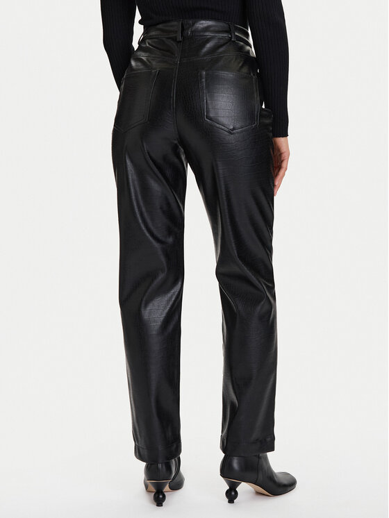 French Connection French Connection Hose aus Kunstleder 74ZBO Schwarz Regular Fit